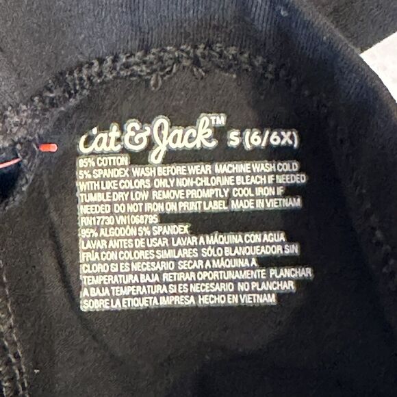 Lot of 2 2-Pack Cat & Jack Girls Size S 6/6X Pull-on Leggings Black Stars NWT - Picture 5 of 5